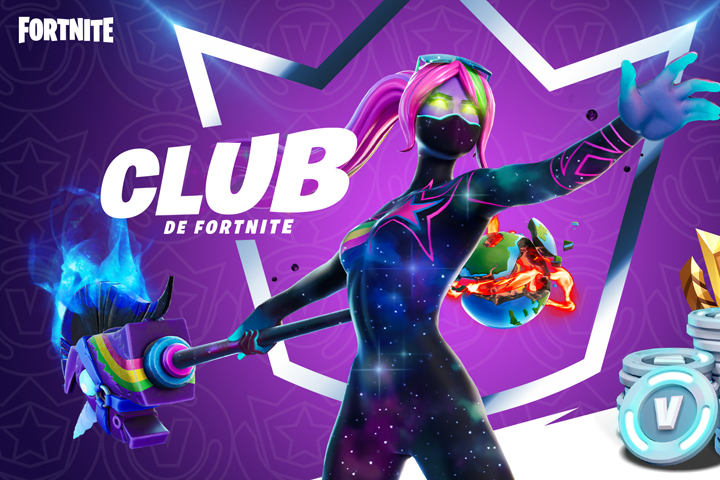 Club Fortnite, abonnement mensuel avec V-Bucks, passe de combat et skins