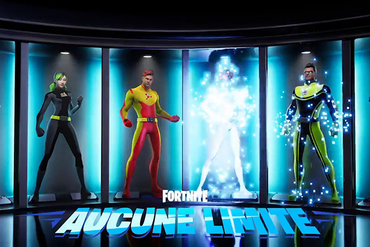 Skins Super Héros Fortnite, les tenues Aucune Limite dans la boutique d’objets