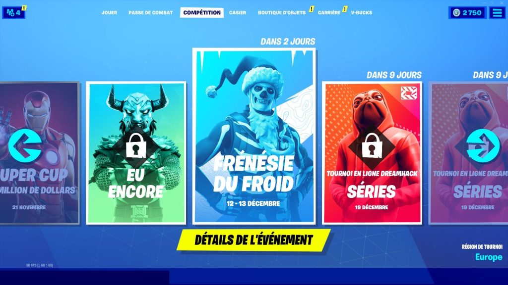 Frénésie du froid sur Fortnite : format et cashprize du tournoi