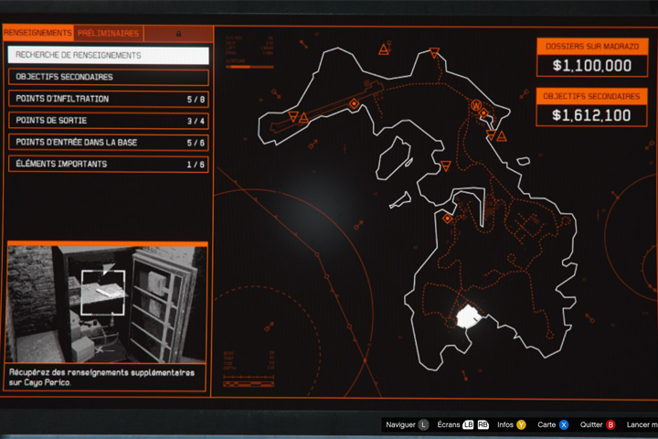GTA 5 Cayo Perico repérage, tous les objectifs de la mission de préparation du braquage