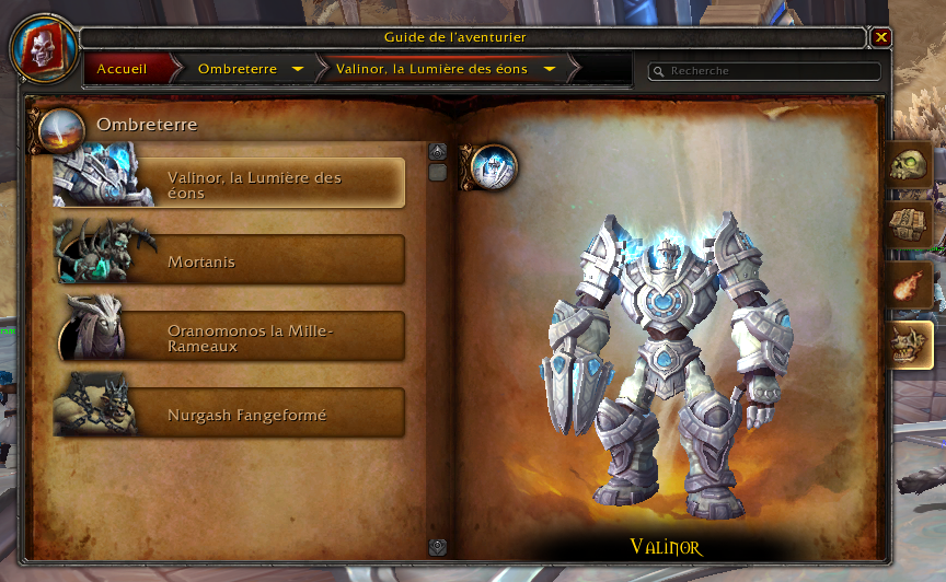 World Boss Shadowlands, Valinor dans WoW