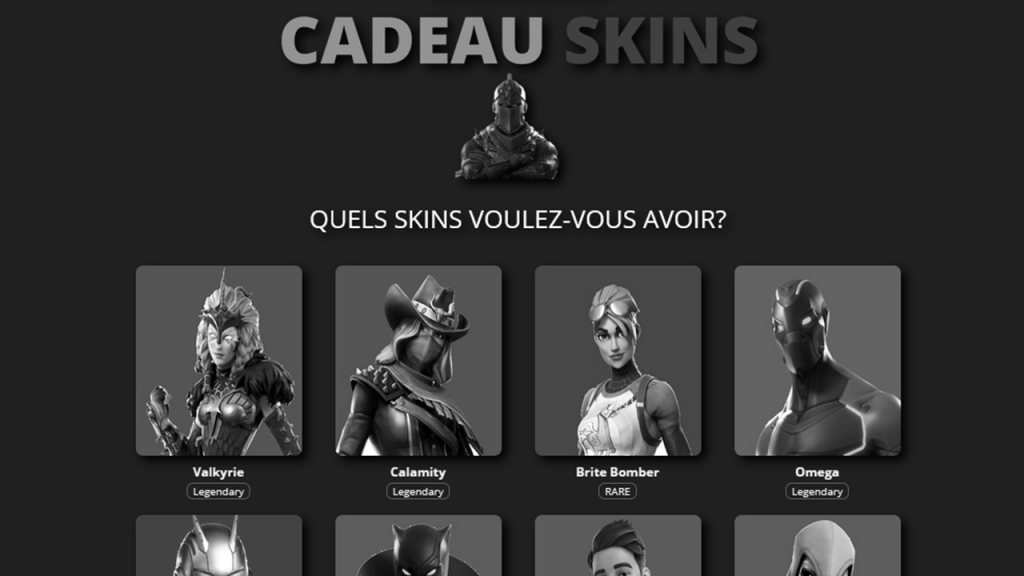 Cadeau skin Fortnite com, infos sur un site à éviter
