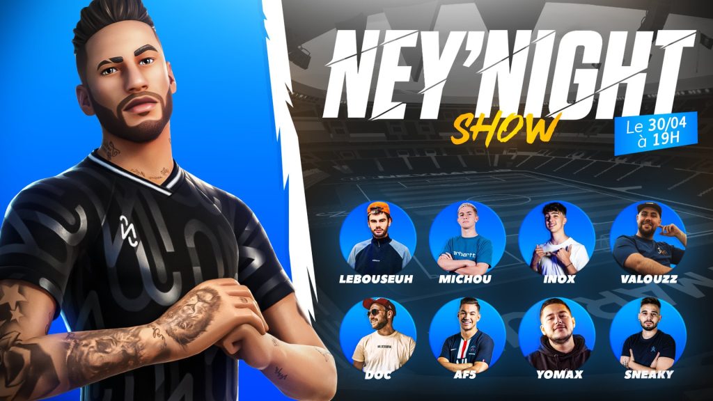 Maps stade de foot Fortnite de Michou, Inox, Valouzz, Lebouseuh et Doc au NeyNight Show