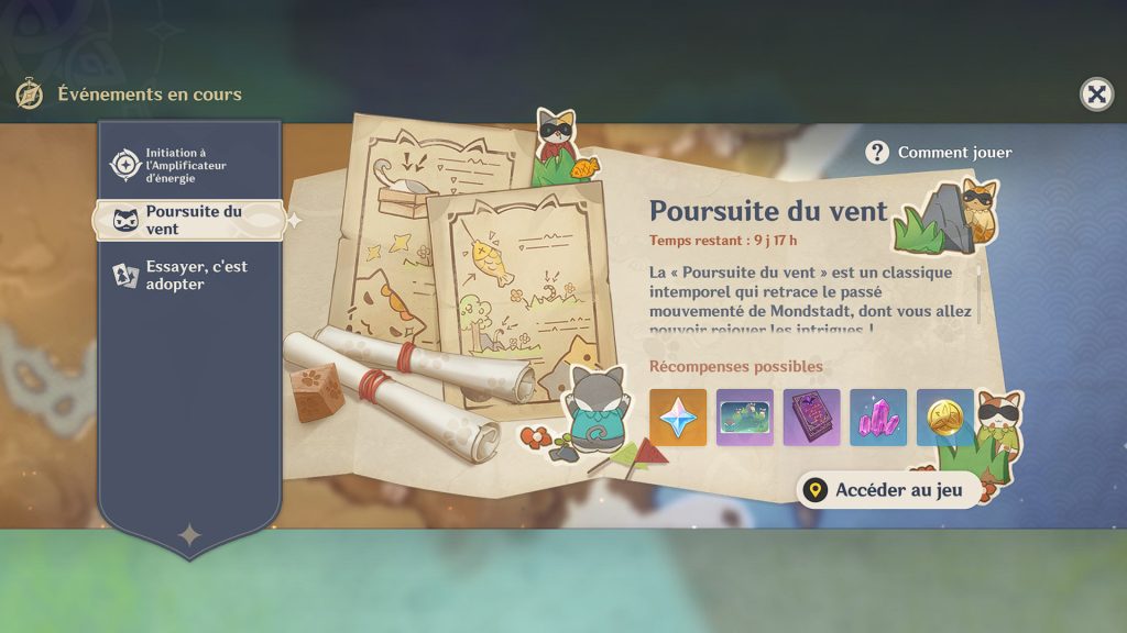 Poursuite du vent Genshin Impact, comment participer à l’événement ?