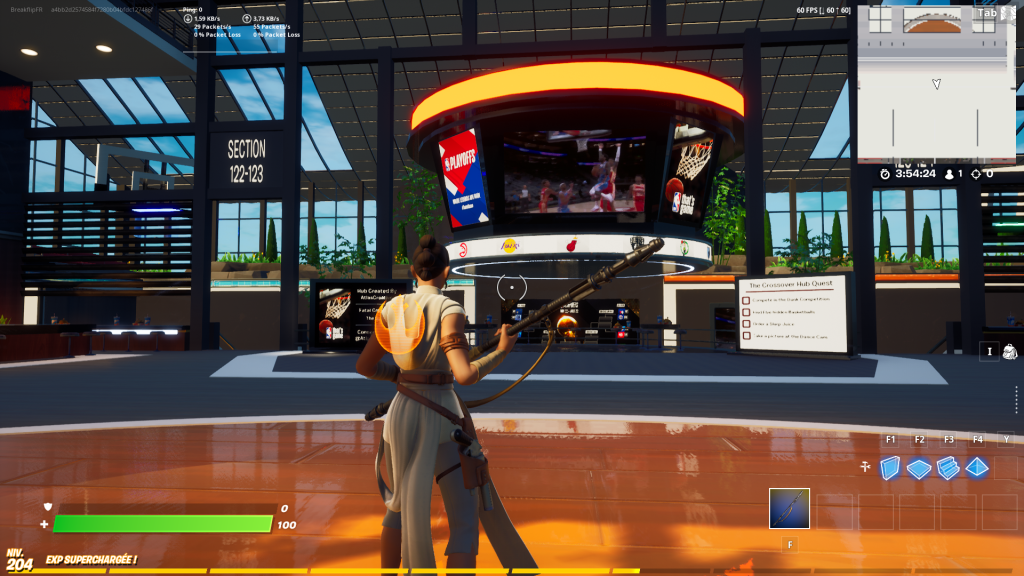 Comment visiter l’accueil Créatif NBA dans Fortnite pour le défi ?