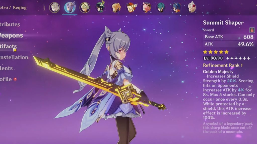 Tranche sommet Genshin Impact, comment obtenir l’arme ?