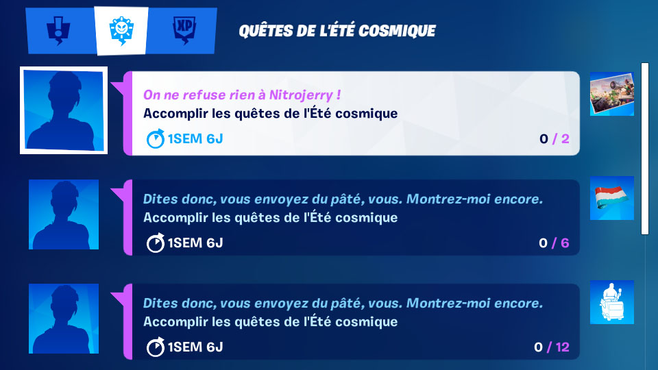 Accomplir les quêtes de l’Ete cosmique, comment faire, bug ?
