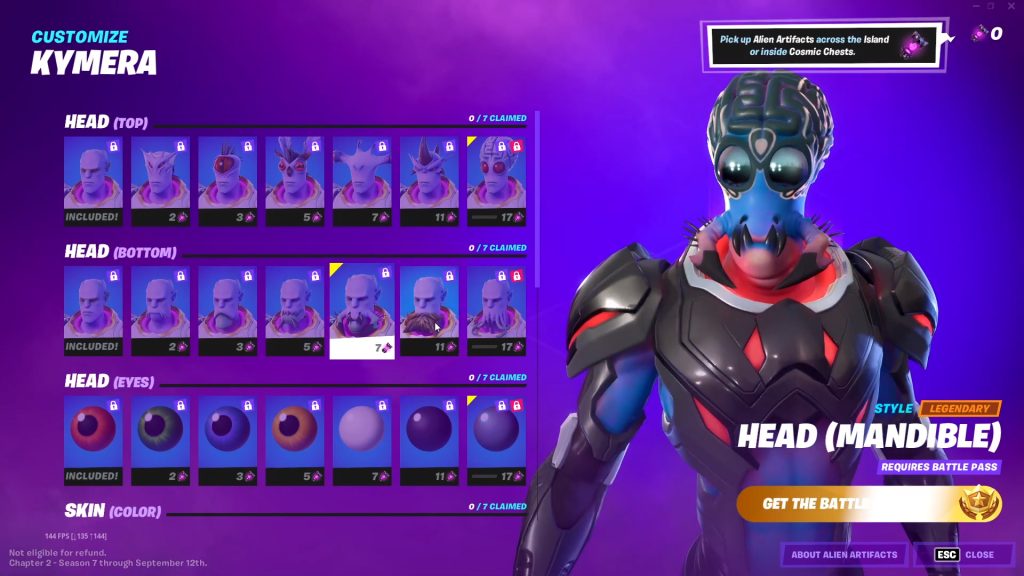 Skin Kymera Fortnite, comment le changer et nombre de combinaisons ?