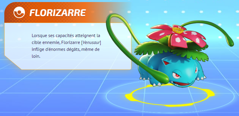 Florizarre (Venusaur) Pokemon Unite, meilleurs build, moves et objets