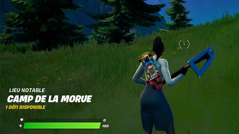 Visiter Misty Meadows, Catty Corner et le camp de la morue en une seule partie dans Fortnite, défi saison 7