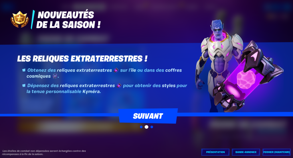 Relique extraterrestre Fortnite semaine 7, emplacements en saison 7