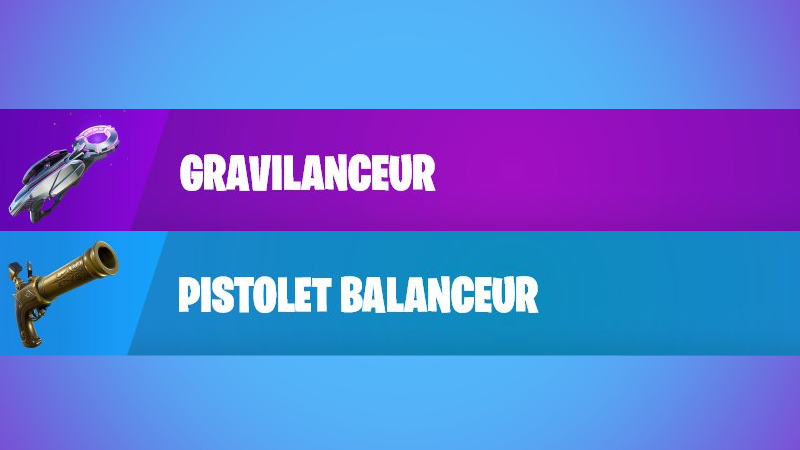 Gravilanceur et Pistolet balanceur Fortnite, nouvelles armes au patch 17.20