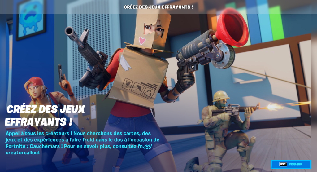 Fn gg Creatorcallout, comment envoyer des maps pour Fortnite Cauchemars ?