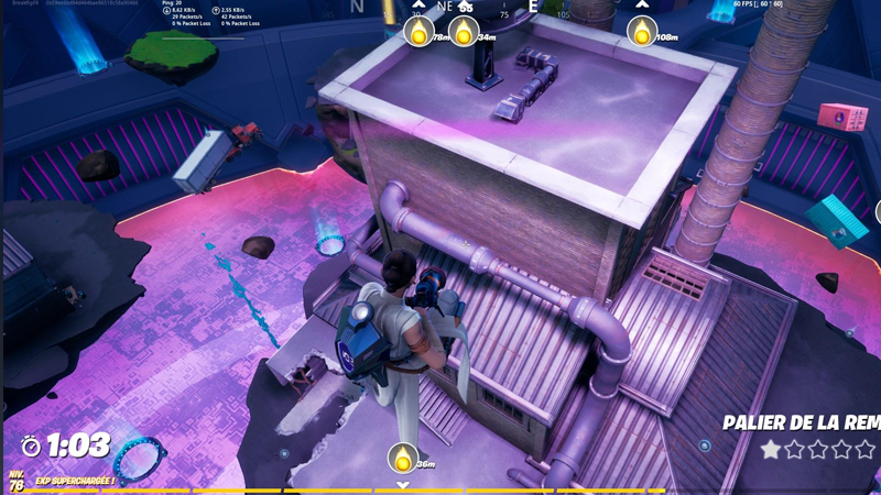 Visiter l’usine de bleuvage à l’intérieur du vaisseau mère sur Fortnite, défi saison 7