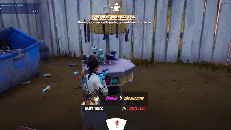 Améliorer une arme au niveau épique ou légendaire dans Fortnite, défi saison 7
