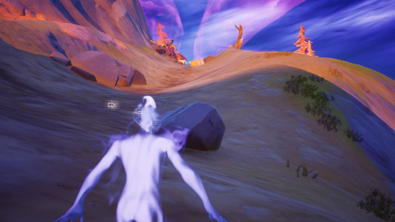 Utiliser un poisson ombre ou une pierre d’ombre et utiliser Traverser pendant 3s dans Fortnite pour les défis Reine Cube