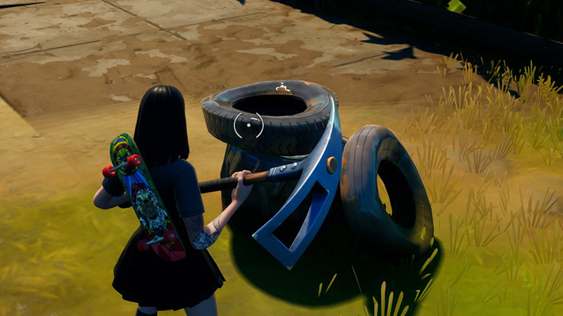 Rebondir 3 fois sur des pneus sans toucher le sol dans Fortnite, défis Lièvre Cruel saison 8