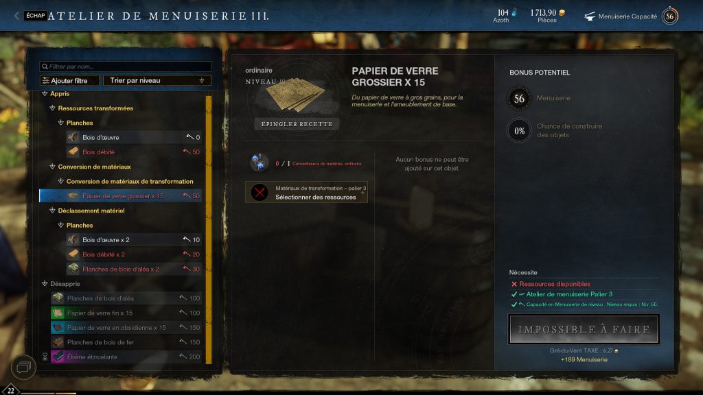 Papier de verre New World, comment en avoir ?