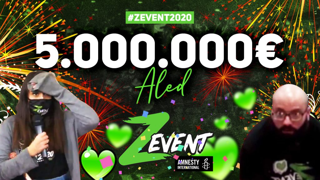 1, 2, 3, 4 et 5 millions d’euros, en combien de temps la cagnotte a été atteinte au ZEvent 2020 ?