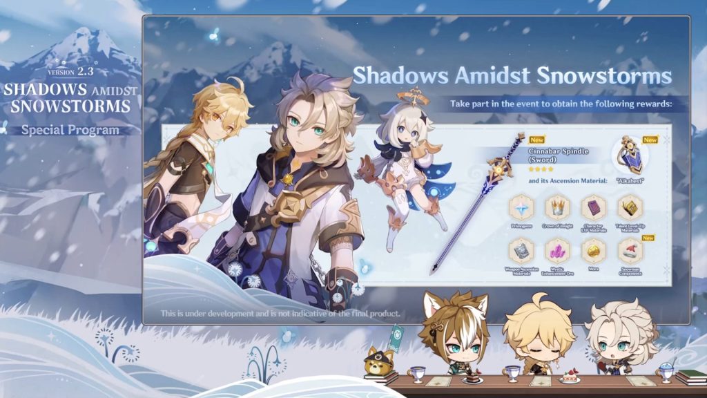 Nouvelles armes au patch 2.3 de Genshin Impact