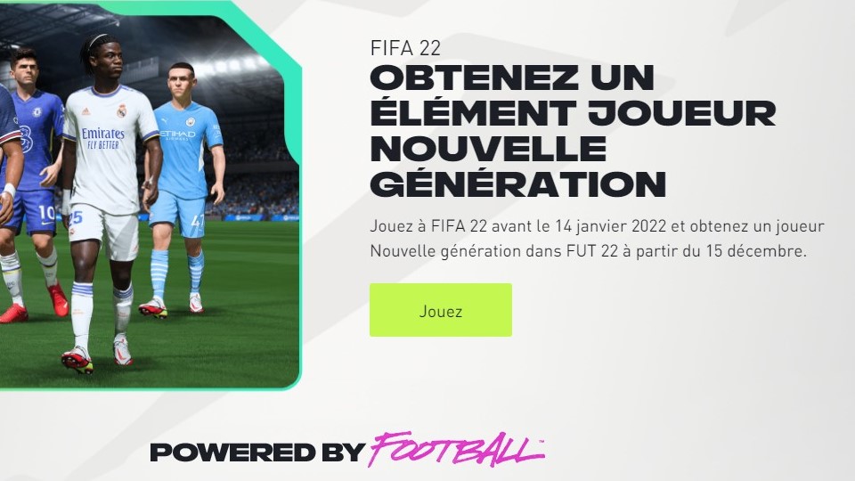 Comment avoir le pack nouvelle generation fifa 22 gratuitement ?