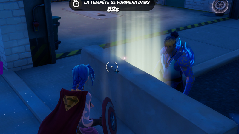 S’accroupir derrière une barrière dans Fortnite, défi Delta One