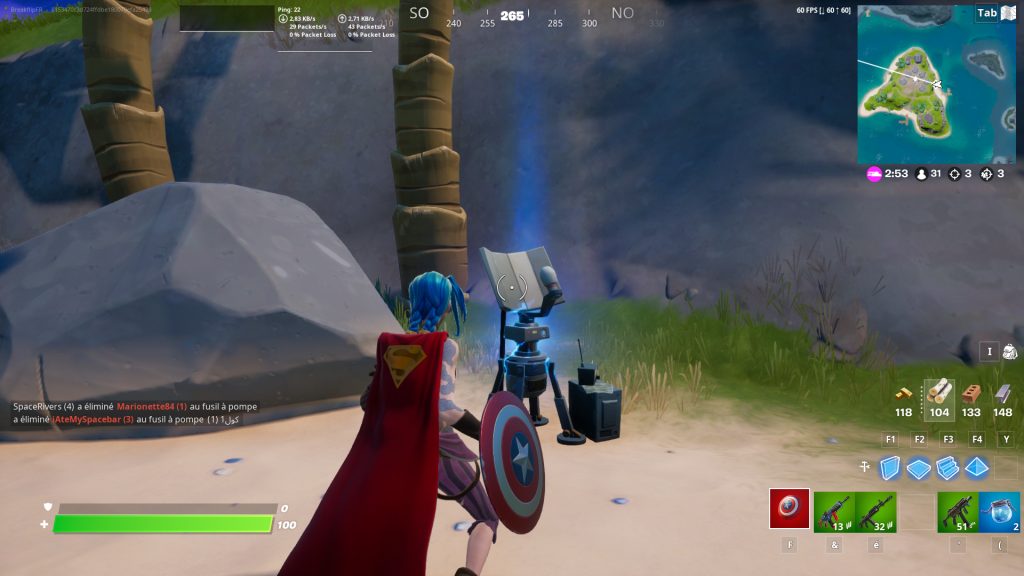 Détruire des brouilleurs de signaux Fortnite, défi saison 1 chapitre 3