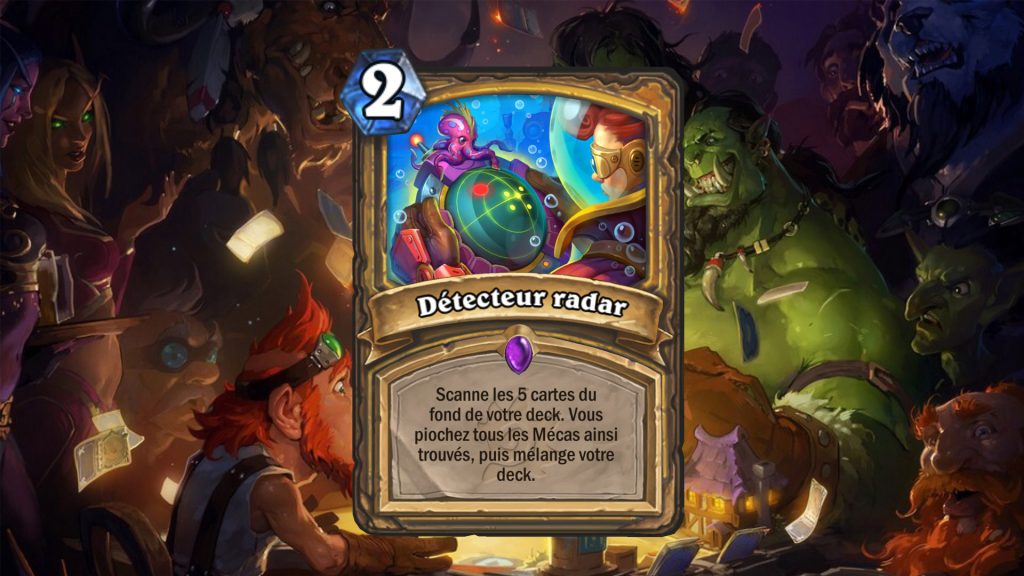 Détecteur radar Hearthstone, nouvelle carte de l’extension Au cœur de la cité engloutie
