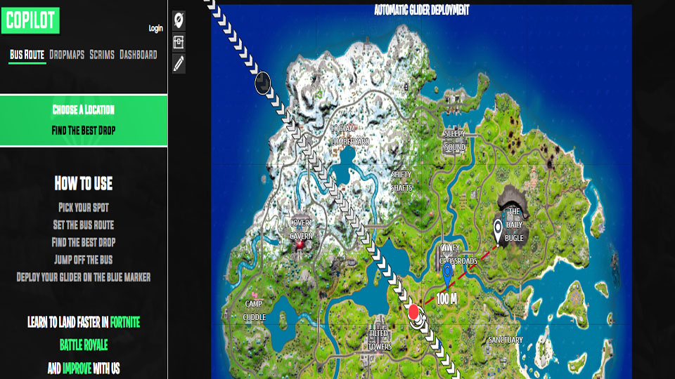 Copilote Fortnite : optimiser votre descente du bus de combat avec ce site