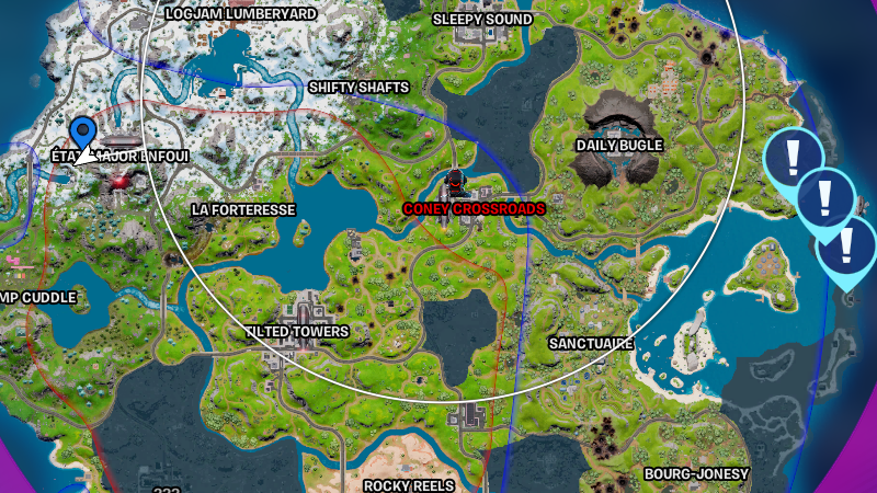 Etablir une liaison avec l’appareil près des Débris du Daily dans Fortnite, défi saison 2 chapitre 3