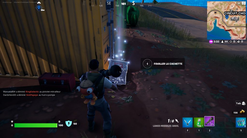 Récupérer des renseignements dans une cachette dans Fortnite, défi saison 2 chapitre 3