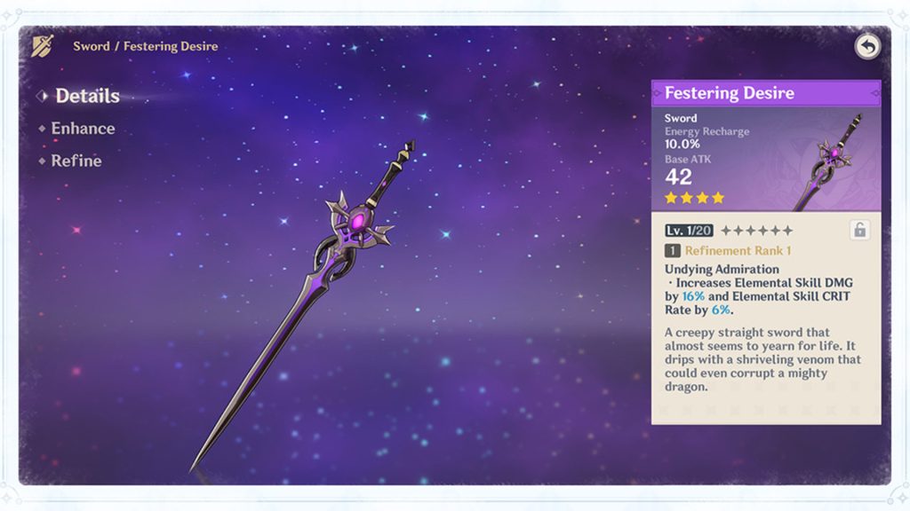 Croc suppurant Genshin Impact, comment obtenir l’arme ?