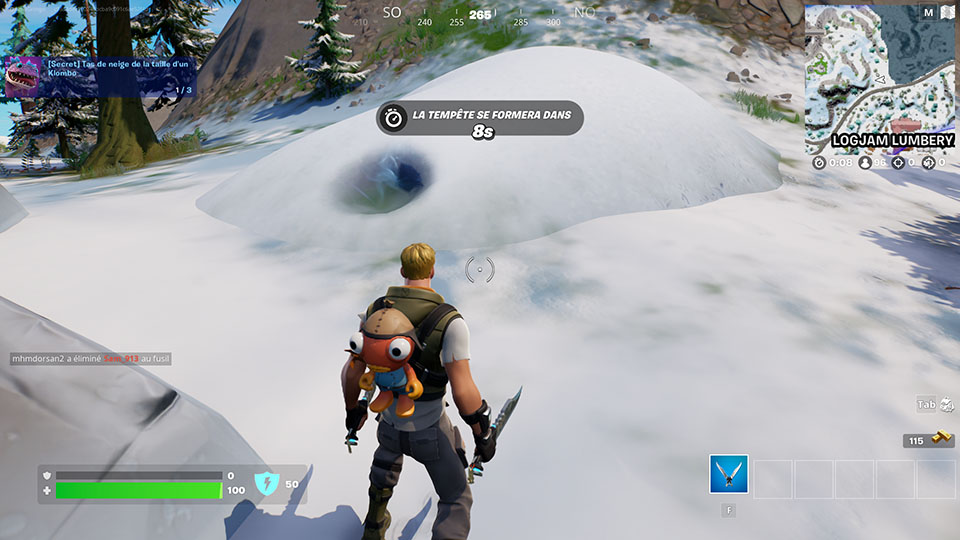 Geyser de la taille d’un klombo Fortnite, saison 2 chapitre 3