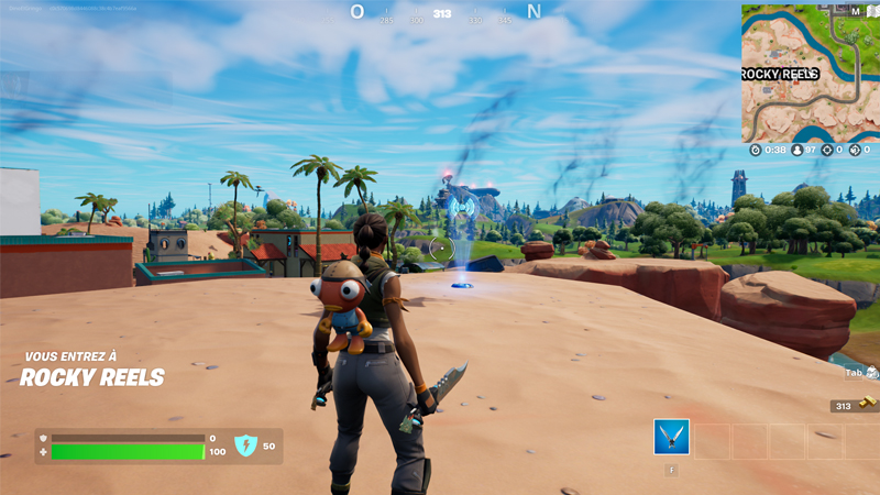 Etablir une liaison avec l’appareil près de Rocky Reels ou du Daily Bugle dans Fortnite, défi saison 2 chapitre 3