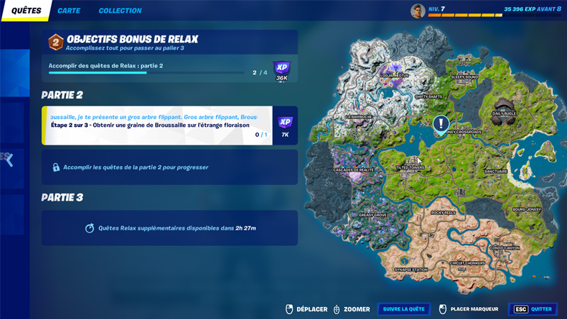 Obtenir une graine de Broussaille sur l’étrange floraison  dans Fortnite, défi saison 3, chapitre 3