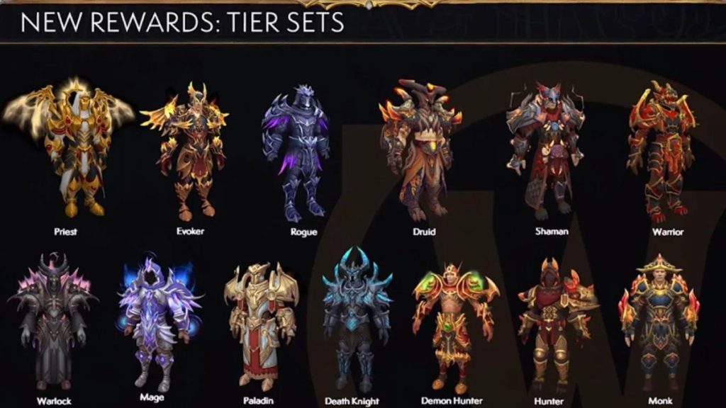 Date de sortie des Tier set à Dragonflight au patch 10.1, quand sortent les ensembles de classe ?