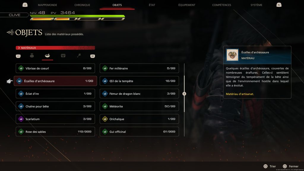 Ecailles d’archéosaure FF16, où trouver ce matériau dans Final Fantasy XVI ?