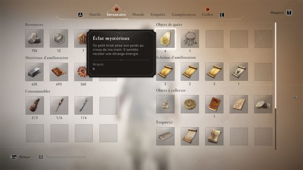 Éclats mystérieux Assassin’s Creed Mirage : emplacements et récompenses