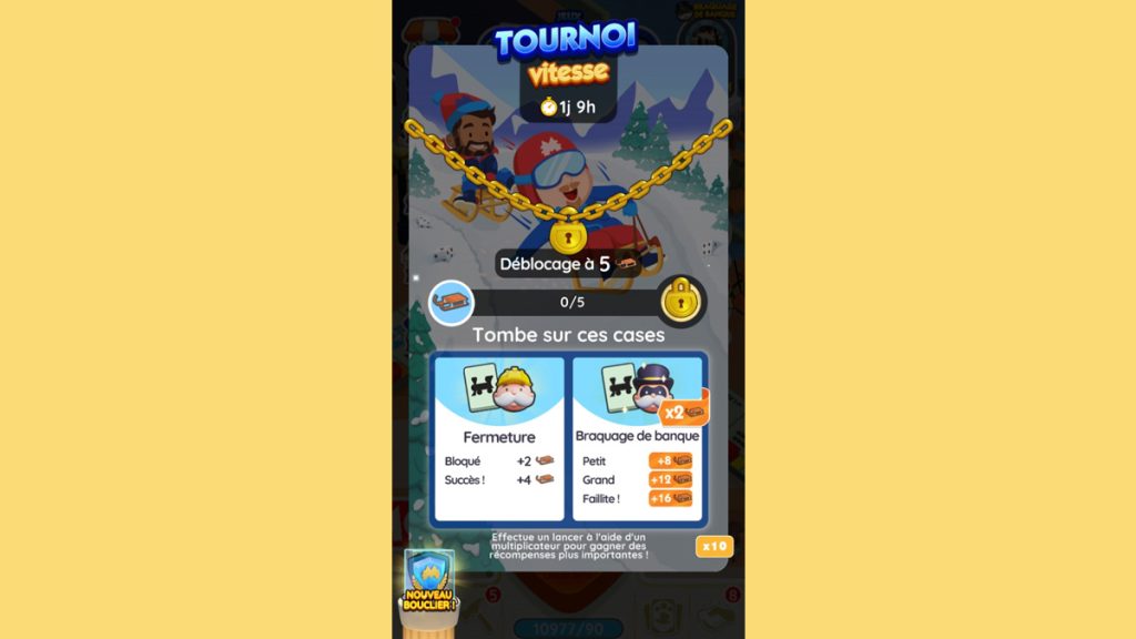 Tournoi vitesse Monopoly GO, paliers, récompenses et durée pour l’événement de janvier 2023