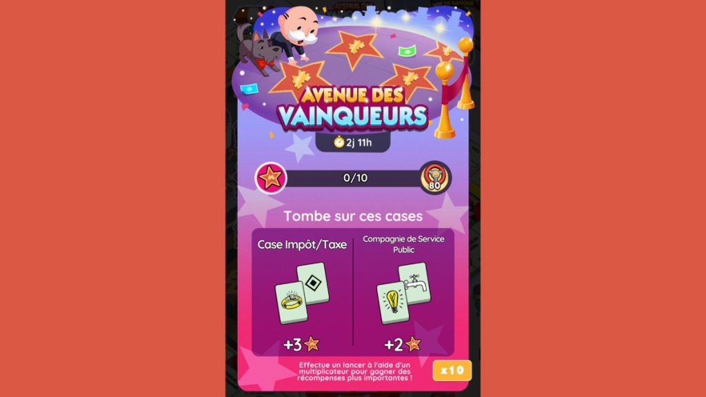 Avenue des vainqueurs Monopoly GO, paliers, récompenses et durée pour l’événement de mars 2024