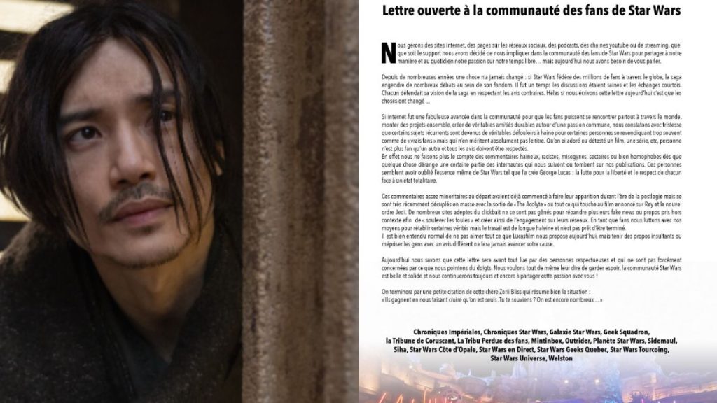 Polémique The Acolyte et Lettre ouverte aux fans de Star Wars : la Paix est demandée !