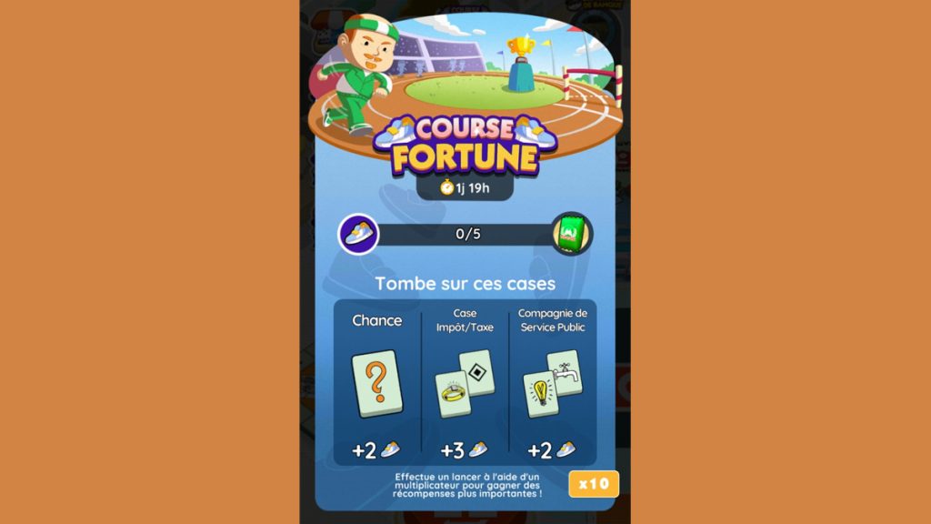 Course fortune Monopoly GO, paliers, récompenses et durée pour l’événement de juin 2024