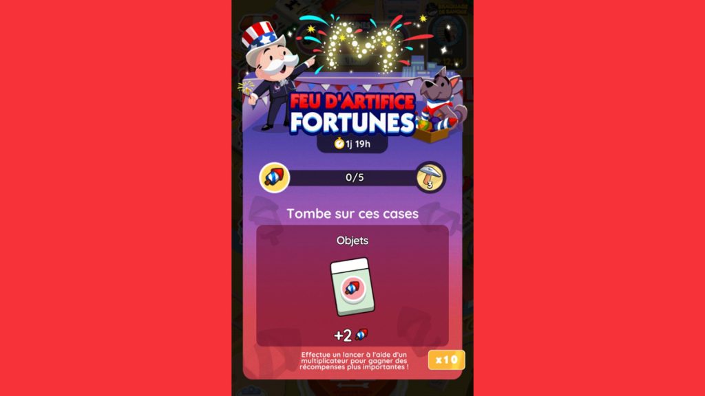 Feu d’artifice Fortunes Monopoly GO, paliers, récompenses et durée pour l’événement de juillet 2024