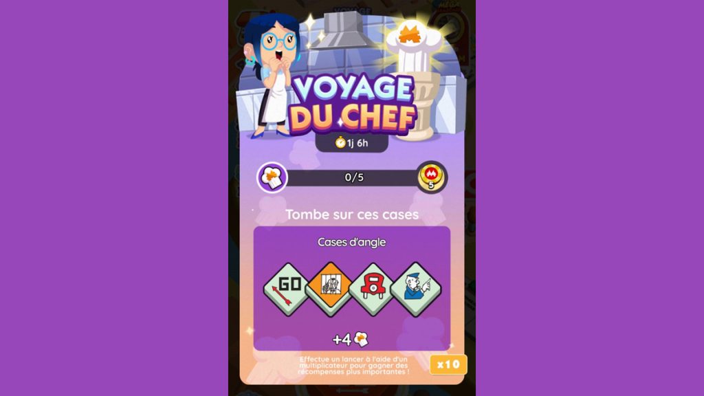 Voyage du chef Monopoly GO, paliers, récompenses et durée pour l’événement d’août 2024