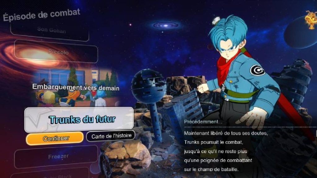 Dragon Ball Sparking Zero : comment débloquer toutes les voies et terminer à 100% l’histoire de Trunks du futur ?