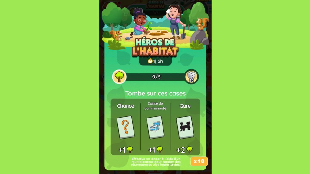 Héros de l’habitat Monopoly GO, paliers, récompenses et durée pour l’événement d’octobre 2024