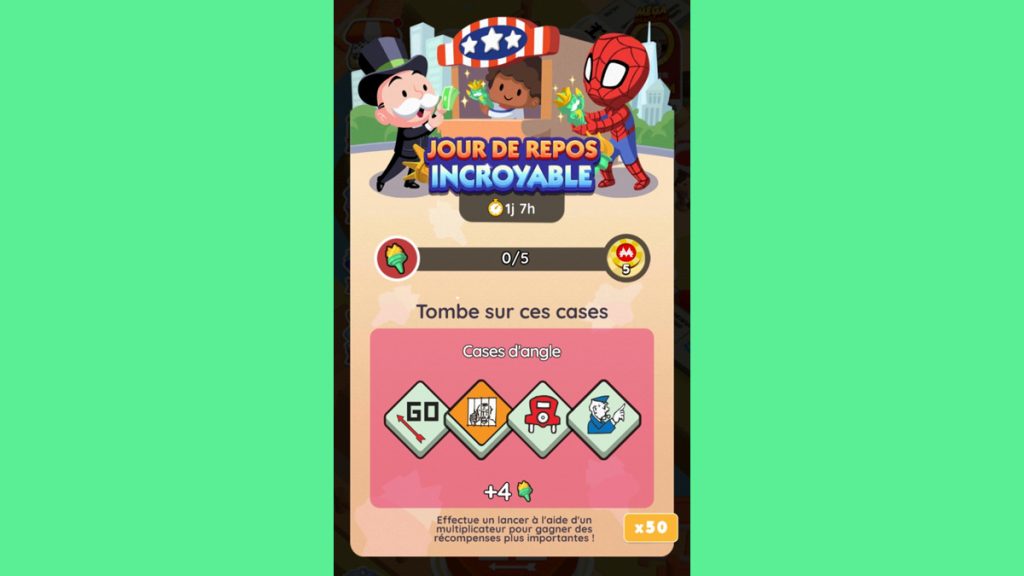 Jour de repos incroyable Monopoly GO, paliers, récompenses et durée pour l’événement d’octobre 2024