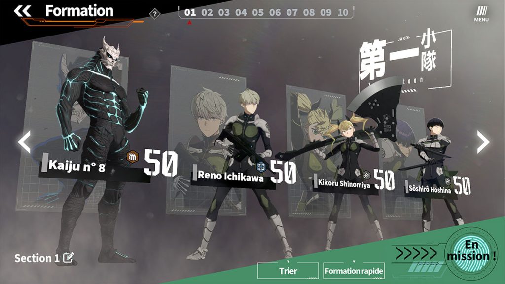 Kaiju No. 8 The Game : Tier List des meilleurs rerolls et personnages à viser