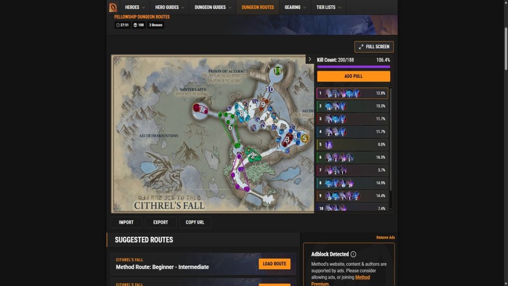 Où trouver des routes de donjons préfaites pour Fellowship ?