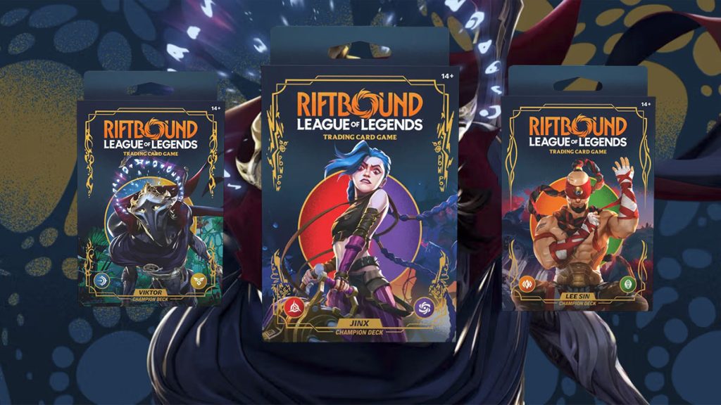 La liste de cartes des 3 decks de démarrage Jinx, Viktor et Lee Sin de Riftbound: Origins